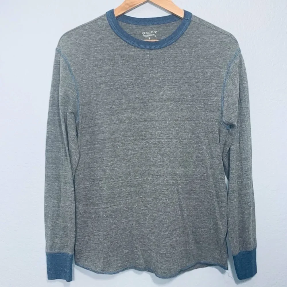 EUC Cremieux Long Sleeve Ringer Tee S Gray‎